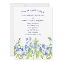 Hübsches Blau Vergiss mich nicht Wasserfarbenhochz