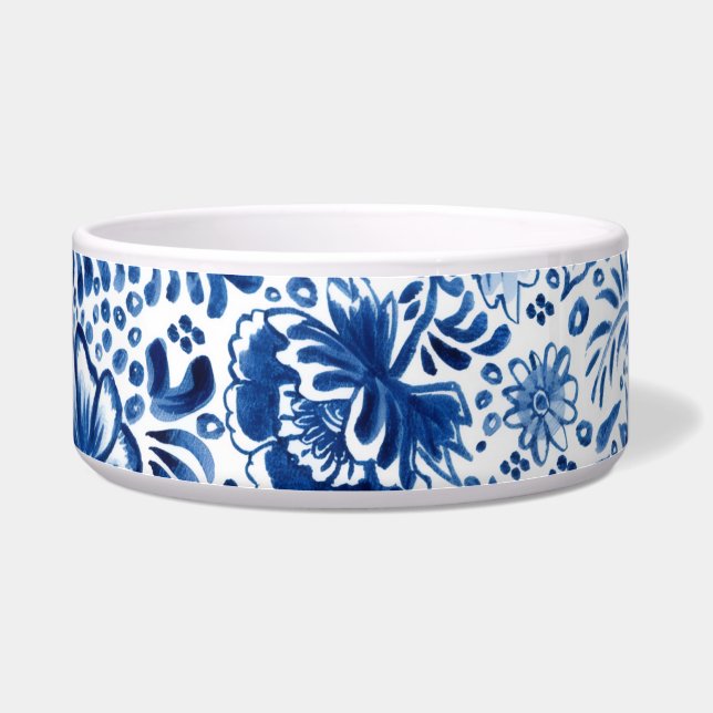 Hübsches blau-weißes Design Napf (Rechts)