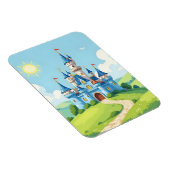 Hübsches blau-weißes Schloss Magnet (Rechte Seite)