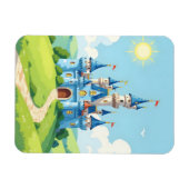 Hübsches blau-weißes Schloss Magnet (Horizontal)