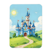 Hübsches blau-weißes Schloss Magnet (Vertikal)