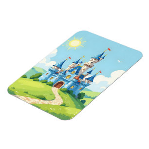 Hübsches blau-weißes Schloss Magnet