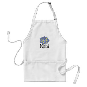 Hübsches blaues Blumen-Nani-T-Shirt Schürze