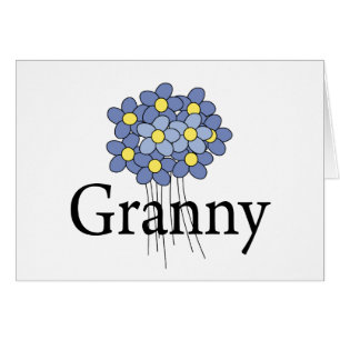 Hübsches blaues Blumen-Oma-T-Shirt