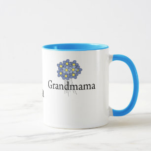 Hübsches blaues Blumen-Oma-T-Shirt Tasse