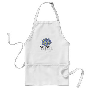 Hübsches blaues Blumen-YiaYia-T-Shirt Schürze