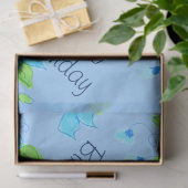 Hübsches blaues Blumengewebe Seidenpapier (Geschenk)