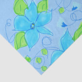 Hübsches blaues Blumengewebe Seidenpapier (Ausschnitt)