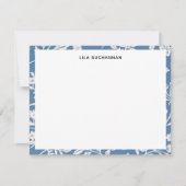 Hübsches blaues Blumenmuster Entsprechung Mitteilungskarte (Vorderseite)