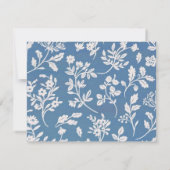Hübsches blaues Blumenmuster Entsprechung Mitteilungskarte (Rückseite)