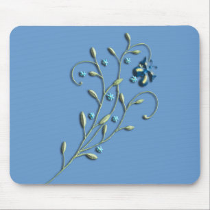 Hübsches blaues Gänseblümchen-u. Mousepad