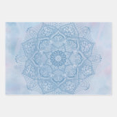 Hübsches Blaues Heiliges Lotus Blume Blossom Manda Geschenkpapier Set (Vorderseite 2)