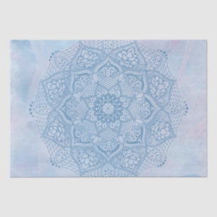 Hübsches Blaues Heiliges Lotus Blume Blossom Manda Seidenpapier