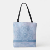 Hübsches Blaues Heiliges Lotus Blume Blossom Manda Tasche (Rückseite)