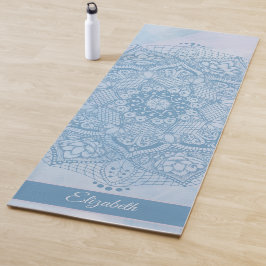 Hübsches Blaues Heiliges Lotus Blume Blossom Manda Yogamatte