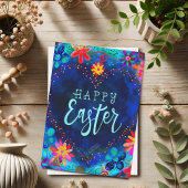 Hübsches blaues Herz Inspirivity Happy Oaster Karte