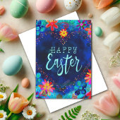 Hübsches blaues Herz Inspirivity Happy Oaster Karte