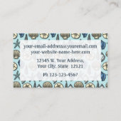 Hübsches blaues Muschelstarfish-Seemarinemuster Visitenkarte (Rückseite)