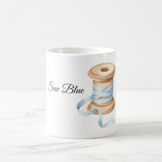 Hübsches blaues Nähgarn Kaffeetasse (Mittel)