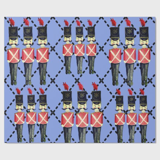 Hübsches blaues Nutcracker Soldier Packpapier (Flach)