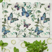 Hübsches blaues SchmetterlingsBrautparty Geschirrtuch (Gefaltet)