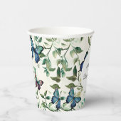 Hübsches blaues SchmetterlingsBrautparty Pappbecher (Rechts)