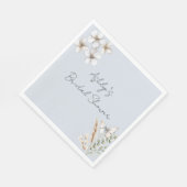 Hübsches blaues Schmetterlingsflora-Brautparty Serviette (Ecke)