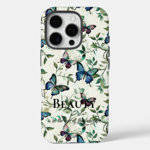 Hübsches blaues Schmetterlingssatz iPhone 16 Pro Hülle