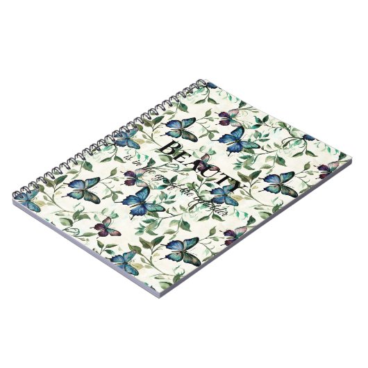 Hübsches blaues Schmetterlingssatz Notizblock (Linke Seite)