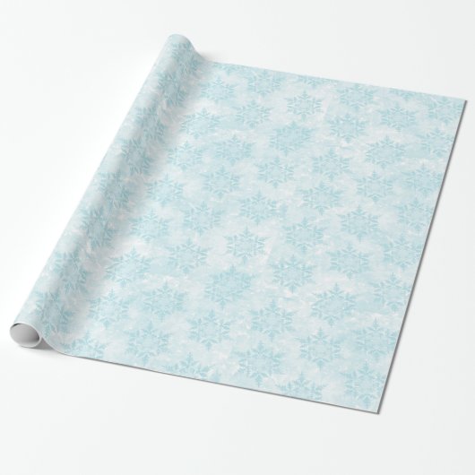 Hübsches Blaues Schneeflottchen Geschenkpapier (Ungerollt)