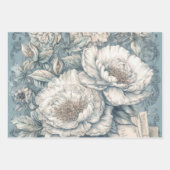 Hübsches blaues Shabby Chic Geschenkpapier Set (Vorderseite 2)
