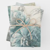 Hübsches blaues Shabby Chic Geschenkpapier Set (Beispiel)