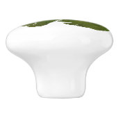 Hübsches Blaues und grünes Kaninchen Keramikknauf (Seitenansicht)