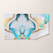 Hübsches blaues, weißes Marmordesign Badhandtuch Set (Handtuch)