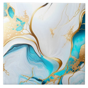 Hübsches blaues, weißes Marmordesign Fliese