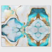 Hübsches blaues, weißes Marmordesign Geschenkpapier (Flach)