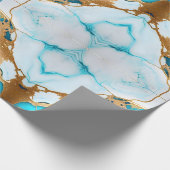 Hübsches blaues, weißes Marmordesign Geschenkpapier (Ecke)