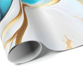 Hübsches blaues, weißes Marmordesign Geschenkpapier (Rolleneckpunkt)