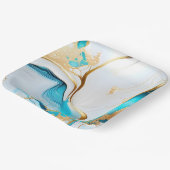 Hübsches blaues, weißes Marmordesign Pappteller (Gewinkelt)