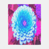 Hübsches blaues Zinnia im Lila Sommergarten Fleecedecke (Vorderseite)