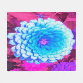 Hübsches blaues Zinnia im Lila Sommergarten Fleecedecke (Vorderseite (Horizontal))