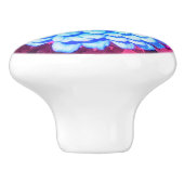 Hübsches blaues Zinnia im Lila Sommergarten Keramikknauf (Seitenansicht)