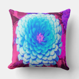 Hübsches blaues Zinnia im Lila Sommergarten Kissen