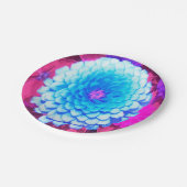 Hübsches blaues Zinnia im Lila Sommergarten Pappteller (Schrägansicht)