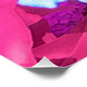 Hübsches blaues Zinnia im Lila Sommergarten Poster (Ecke)