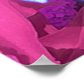 Hübsches blaues Zinnia im Lila Sommergarten Poster (Ecke)