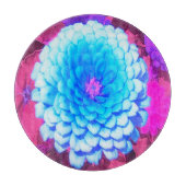 Hübsches blaues Zinnia im Lila Sommergarten Schneidebrett (Vorderseite)