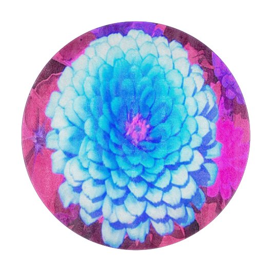 Hübsches blaues Zinnia im Lila Sommergarten Schneidebrett (Vorderseite)