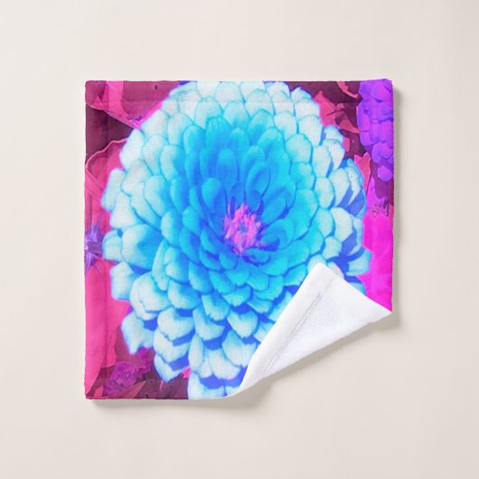 Hübsches blaues Zinnia im Lila Sommergarten Waschlappen (Waschlappen)