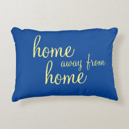 Hübsches blaues "Zuhause away from Zuhause" Akzent Dekokissen